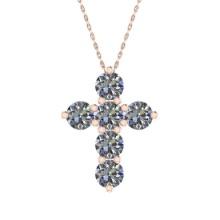 0.90 Ctw SI2/I1 Diamond 14K Rose Gold Necklace (ALL DIAMOND ARE LAB GROWN)