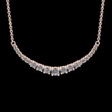 2.98 CtwVS/SI1 Diamond 14K Rose Gold Necklace (ALL DIAMOND ARE LAB GROWN)