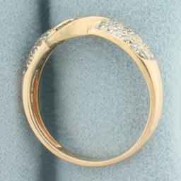 Round And Baguette Diamond Ring In 14k Rose Gold