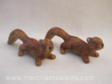 Two Vintage Squirrel Figures, hollow plastic, 4 oz