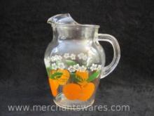 Vintage Glass Orange Juice Pitcher, 1 lb 7 oz