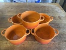 Lot of Orange Ceramic Dishes
