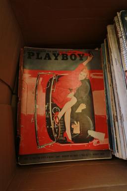 Box of Playboys Assorted Years 1960's, 1970's
