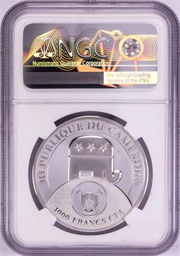 2020 Cameroon 1000 Francs High Relief Donald Trump Silver Coin NGC PF70 Ultra Cameo