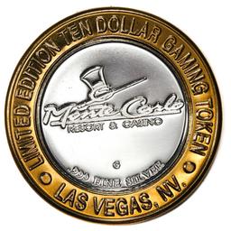 .999 Silver Monte Carlo Resort & Casino Las Vegas, NV $10 Limited Edition Gaming Token