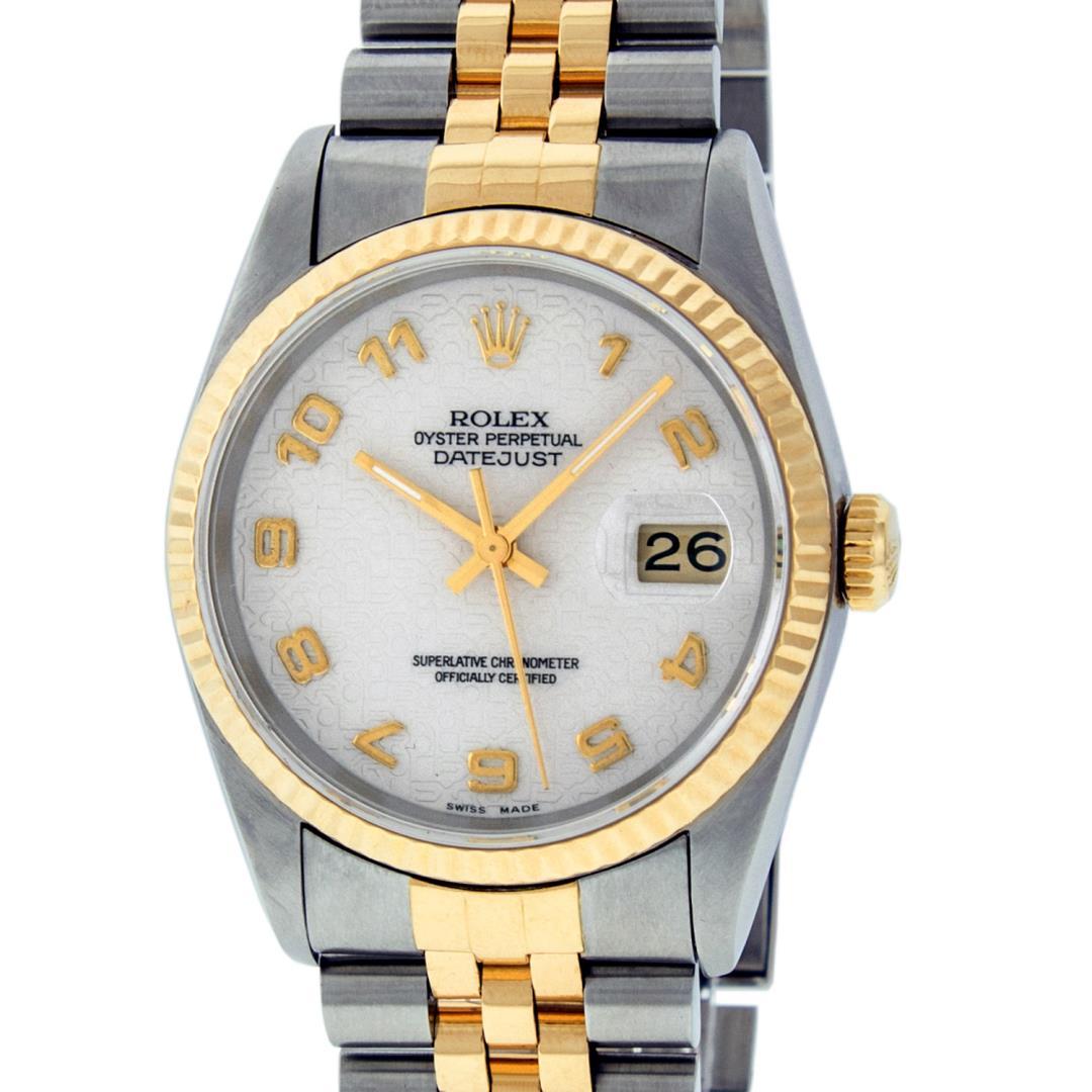 Rolex Men's Two Tone Cream Jubilee Datejust Wristwatch