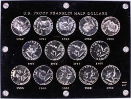 1950-1963 Proof Franklin Half Dollar Coin Set in Capitol Plastic