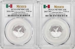 Lot of 2016-2017-Mo Mexico Proof 1/10 oz Silver Libertad Coins PCGS PR70DCAM