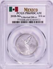 2018-Mo Mexico Proof 1/4 oz Silver Libertad Coin PCGS PR69DCAM