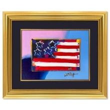 Peter Max "Flag" Original Mixed Media on Paper