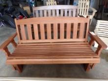 5' Stained Roll Back Glider Bench