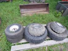 Pallet Of Used Tires, (2) General255/70R16, (2) 20x8.00-8 On Rims (2) 18x9.