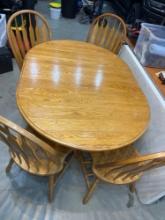 Solid Oak table and chairs