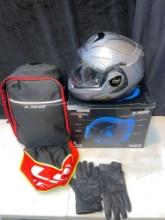 Harley motorcycle gloves AND LS2 helmet (XXL) with bag