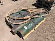 Steel Cable & (5) Misc Compressed Gas Bottles.