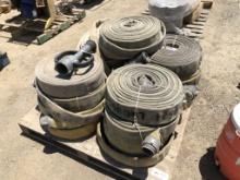 Pallet of Misc Fire Hoses w/Nozzles.