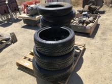 Pallet of (9) Misc Tires,Some w/Rims.