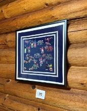 Framed Hmong Story Cloth "Paj ntaub"