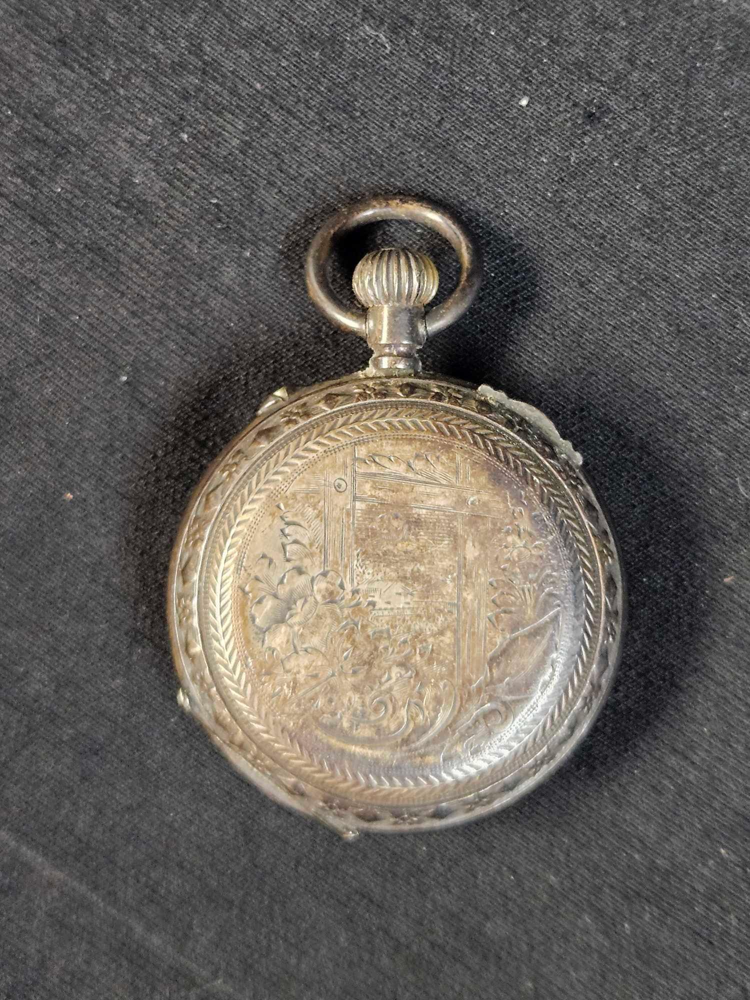 Rare Antique 0.800 silver pocket watch, small