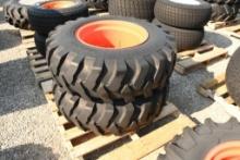 TWO MITAS 12.5-20 TIRES & RIMS WITH 8 BOLT CENTERS (UNUSED)