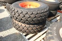 TWO FIRESTONE 14.9-24 TURF TIRES & RIMS WITH 8 BOLT CENTERS (UNUSED)