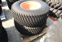 TWO TITAN 41X14.00-20 TIRES WITH 6 BOLT RIMS (UNUSED)