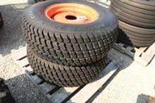 TWO TITAN 41X14.00-20 TURF TIRES WITH 6 BOLT RIMS (UNUSED)