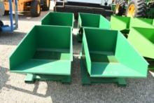 FOUR SELF TIPPING BINS WITH FORKLIFT POCKETS (UNUSED)