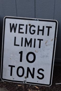 Weight Limit 10 Tons Metal Sign