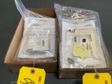BOXES OF NAS SPACERS MOST WITH LEONARDO CERTS NAS43DD3-73N, NAS43DD3-48FC, -47N, -29FC, ETC