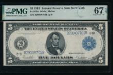 1914 $5 New York FRN PMG 67EPQ