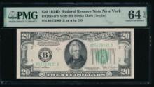 1934D $20 New York FRN PMG 64EPQ