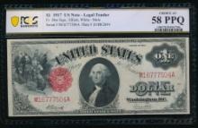 1917 $1 Legal Tender Note PCGS 58PPQ