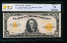 1922 $10 Gold Certificate PCGS 55