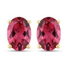 14KT Yellow Gold 1.56ctw Pink Tourmaline Earrings