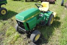 John Deere 212 Riding Mower with 38" tiller, has dead battery, will sell with 42" mower & snowblower