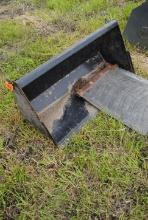 4' Bucket off of Kubota compact tractor, has weld-on cutting edge, sells with mud flaps