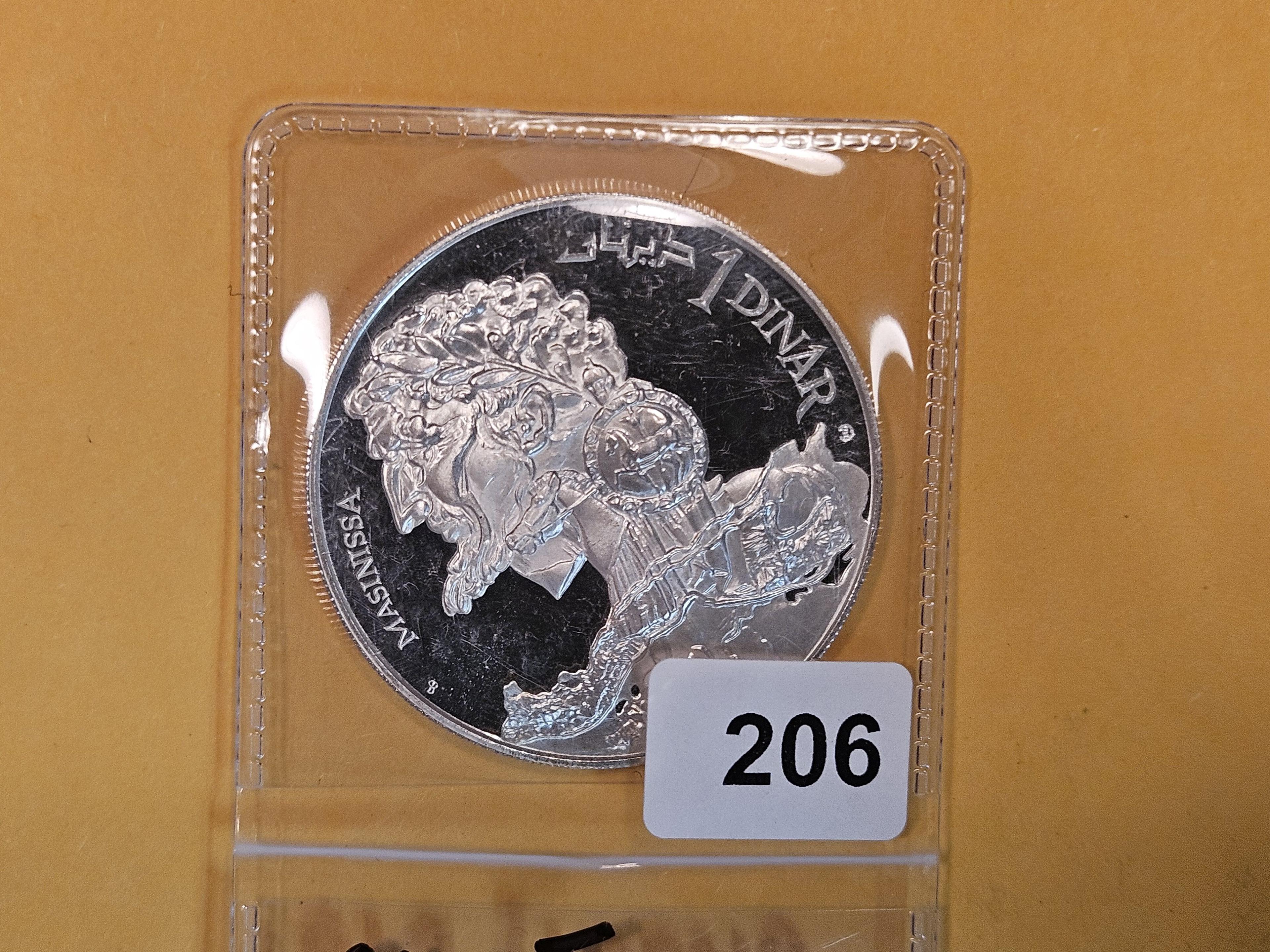1969 Tunisia GEM Proof Deep Cameo silver 1 dinar