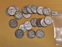 Twenty mixed Silver Half Dollars