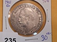1911-G German States Baden silver 3 marks
