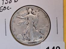 ** KEY DATE 1938-D Walking Liberty Half Dollar