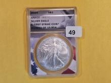 PERFECT! ANACS 2024 American Silver Eagle in Mint State 70