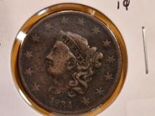 1834 Coronet Head Large Cent