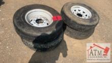 (4) Used 8 Lug Trailer Wheels and Tires