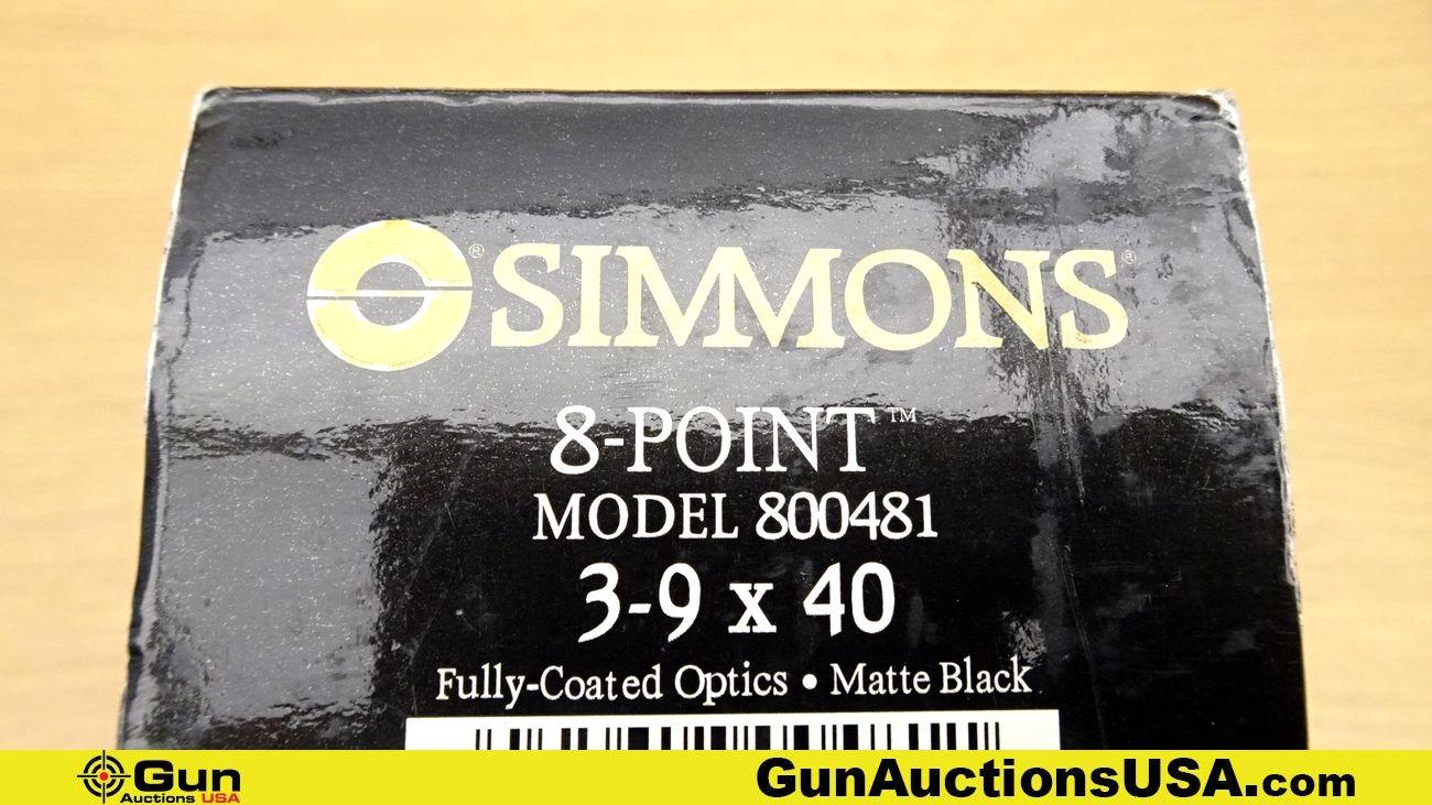 Simmons 800481 Scope. NEW in Box. 3-9x40 Scope, Full Coated Optics in Matte Black. Includes Original