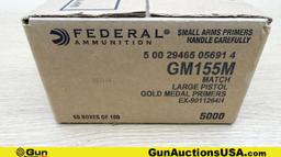 Federal Primers. 5000 Large Pistol Gold Medal Primers. . (69976)