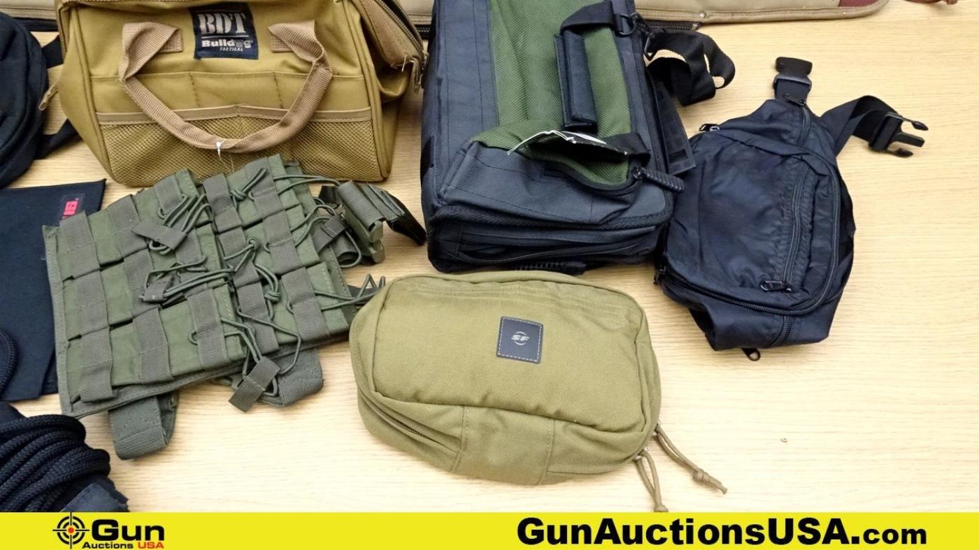 Kolpin, Bulldog Tactical, Ruger, Etc. Bags & Cases. Excellent. Lot of 11; 5-Nylon Pistol Bags & Case