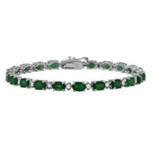 14k White Gold 11.20ct Emerald 0.67ct Diamond Bracelet