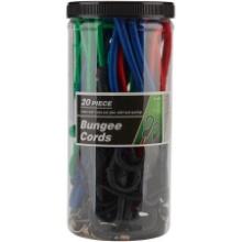 Hyper Tough 20 Pcs Bungee Cord Set Packed in Plastic Jar