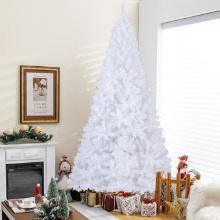 Glimin One 8 ft White Christmas Tree with Metal Stand, 1300 Branch Tips, Retail $259.00